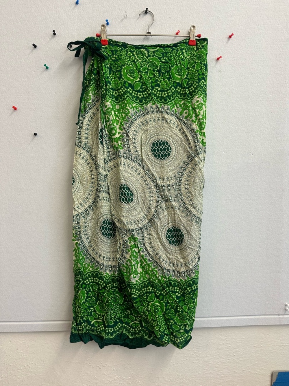 Women's Green Printed Sarong Cover-Up